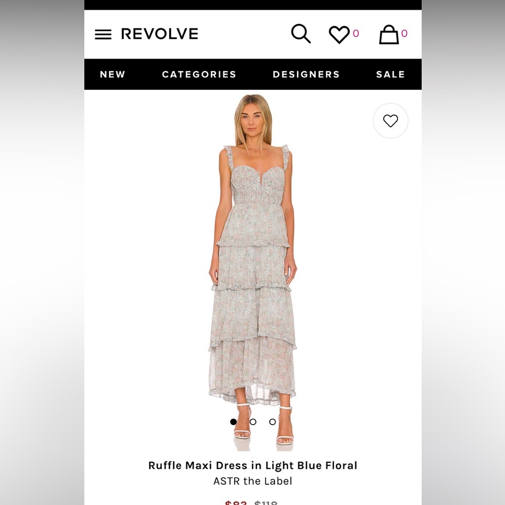ASTR the label - ruffle maxi dress in light blue floral